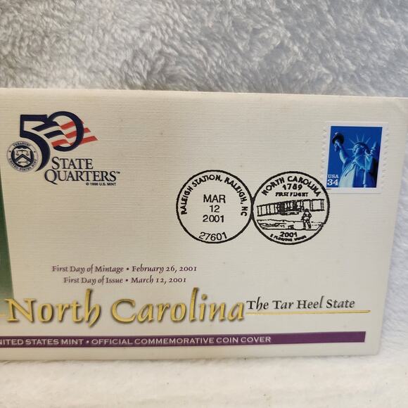 2001 P D North Carolina Quarters Commemorative Uncirculated Statehood Coins - Picture 8 of 10